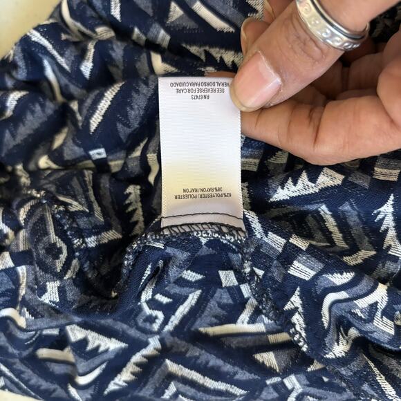 175. V By Violet Weekend Blue Dress Medium Reversed Fabric Raw Edges Geometrical - Picture 7 of 11